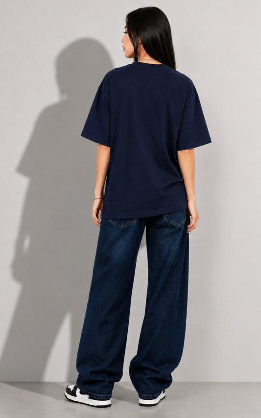 Oversized Navy Blue Tee