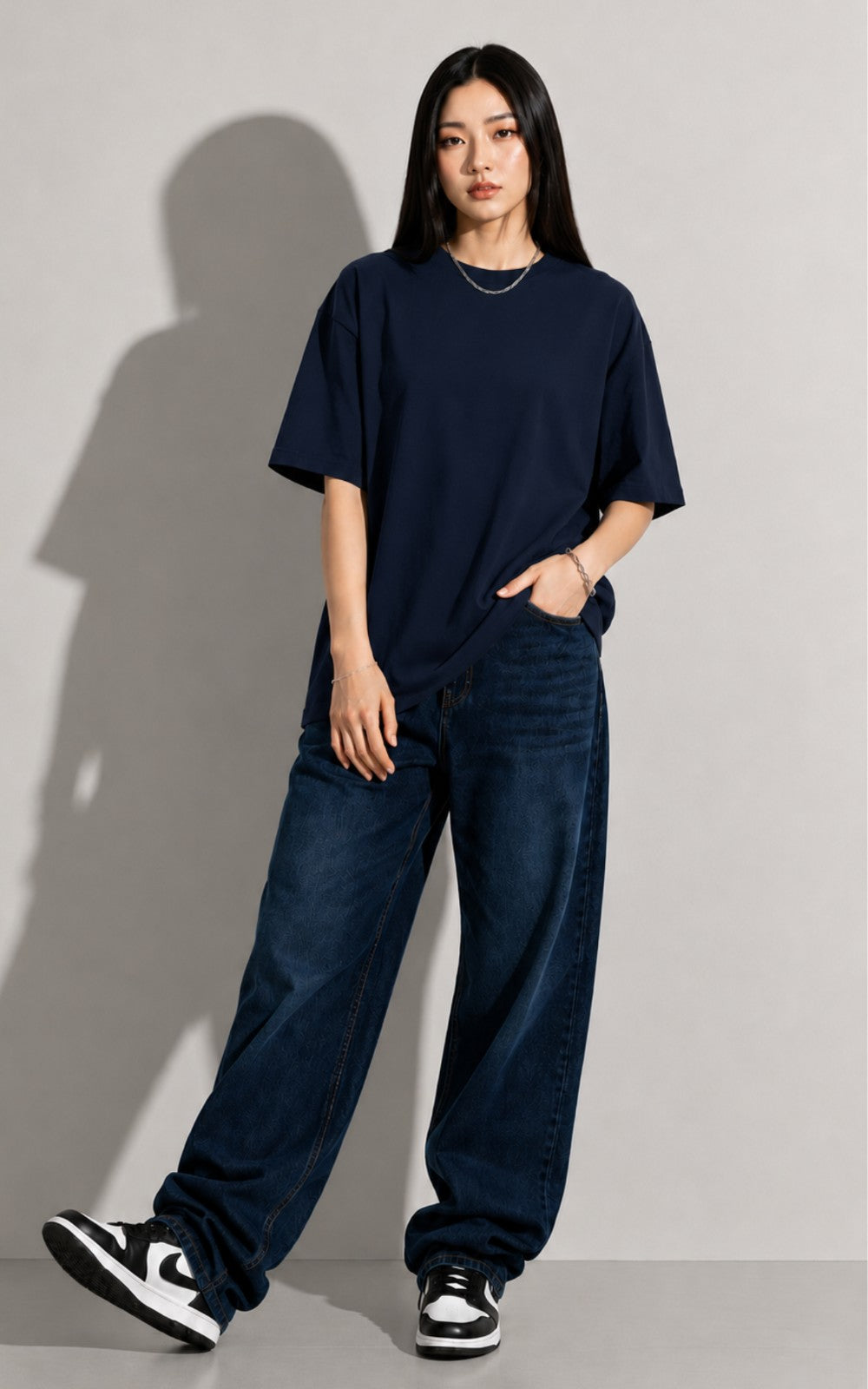 Oversized Navy Blue Tee